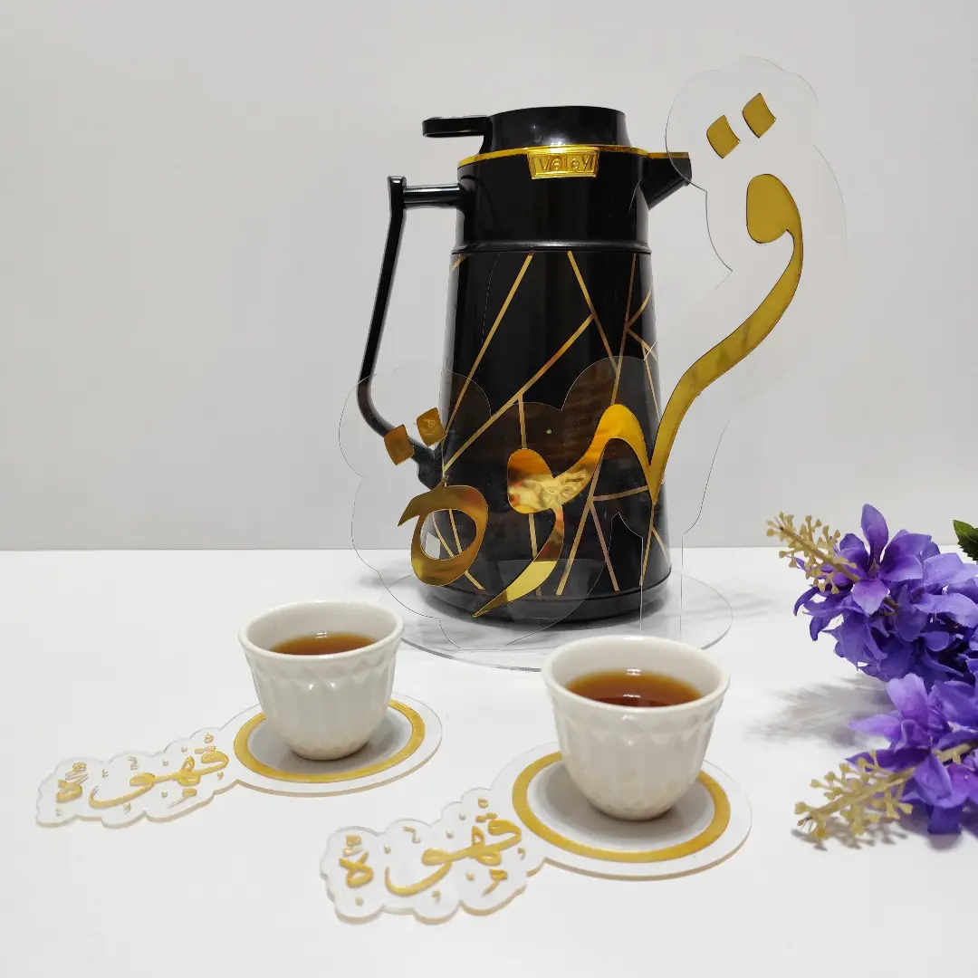 استند فلاکس قهوه+6عدد زیر فنجانی